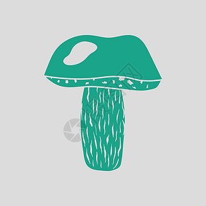 蘑菇图标绿色的灰背景矢量插图图片