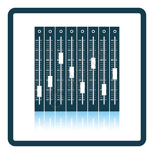 音乐平衡器图标阴影反射设计矢量插图图片