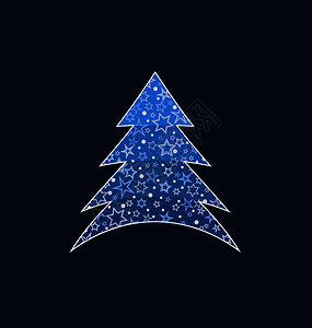 由星制作的圣诞树装饰品矢量插图圣诞贺卡快乐树装饰品图片