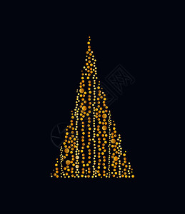 金色圣诞树蓝背景的金圣诞树图片