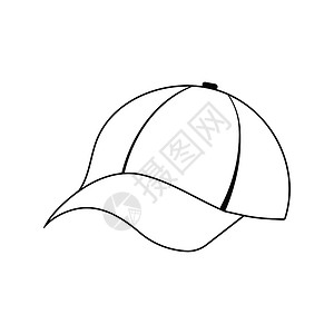 棒球帽图标薄线设计矢量插图图片