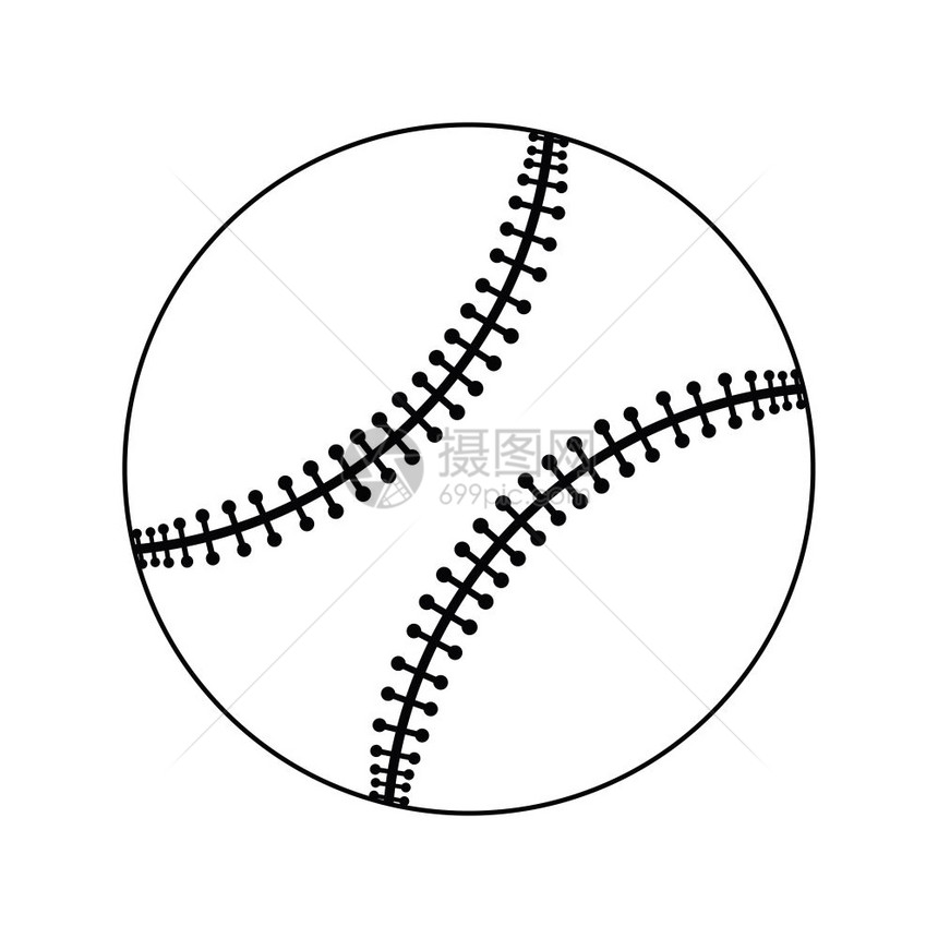 棒球图标细线设计矢量插图图片