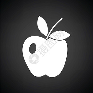 Apple图标有白色的黑背景矢量插图图片