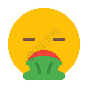 扔出呕吐脸Emoji插画