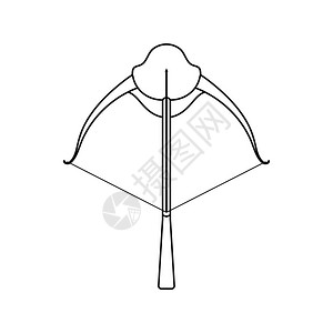 猎人图标十字弓图标细线设计矢量插图背景