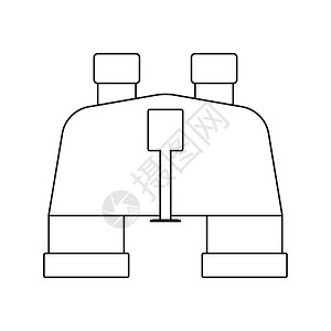 双筒望远镜图标细线设计矢量插图图片
