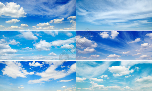 以蓝色的天空和白云为宽阔彩图片