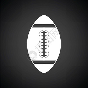 橄榄球填色图标美国橄榄球图标黑色背景和白矢量插图背景