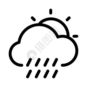 日间雨季天气图标背景图片