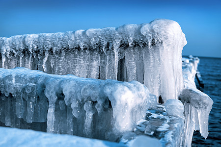 冰冬天天气索波特高清图片