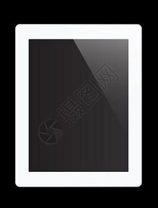 黑色背景隔离空白屏幕的现实平板电脑背景图片