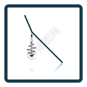 灰色背景圆影子反射设计矢量图示上的渔捞支线网图标高清图片