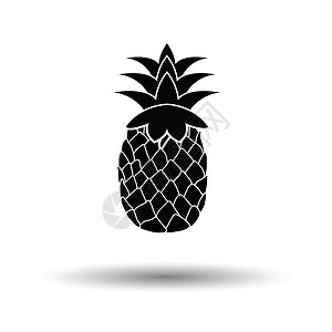 菠萝图标白色背景和影子设计矢量插图图片