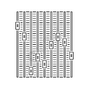 音乐平衡器图标薄线设计矢量插图图片