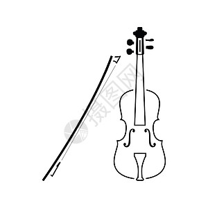 Violin图标薄线设计矢量图解图片