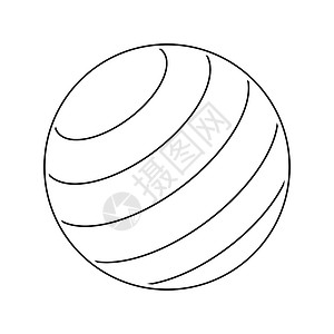 核心图标Fitness橡胶球图标细线设计矢量插图背景