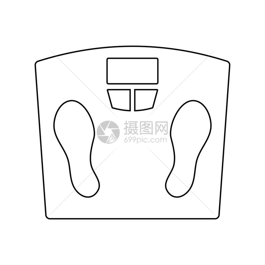 图标细线设计矢量插图的下层尺度图片