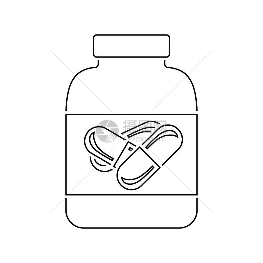 容器中的健康药丸图标图片
