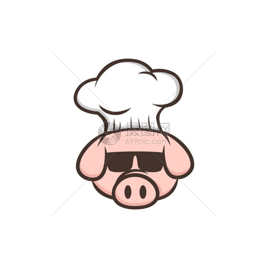 主厨猪肉培根题卡通矢量主厨猪肉培根题卡通图片