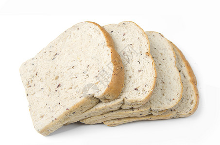 面包的切与反光隔绝在白色上图片