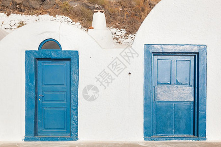 希腊圣托里尼奥亚镇古蓝色旧门希腊圣托里尼奥亚镇古蓝色旧门图片