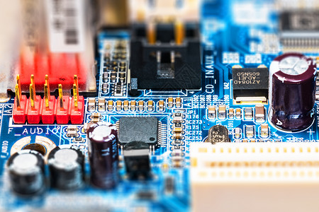 电路效果创意抽象电子工业商技术概念计算机个人电脑主板或电路的宏观点有选择重效果的PCB背景