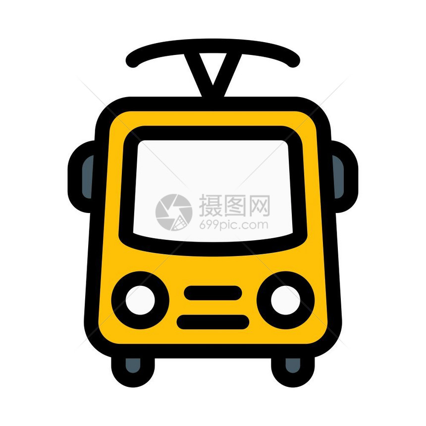 白色背景汽车Trolleybus电力说明图图片