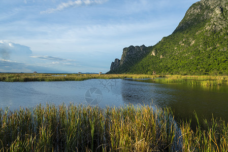 晃动的水KhaoSamRoiYot公园背景