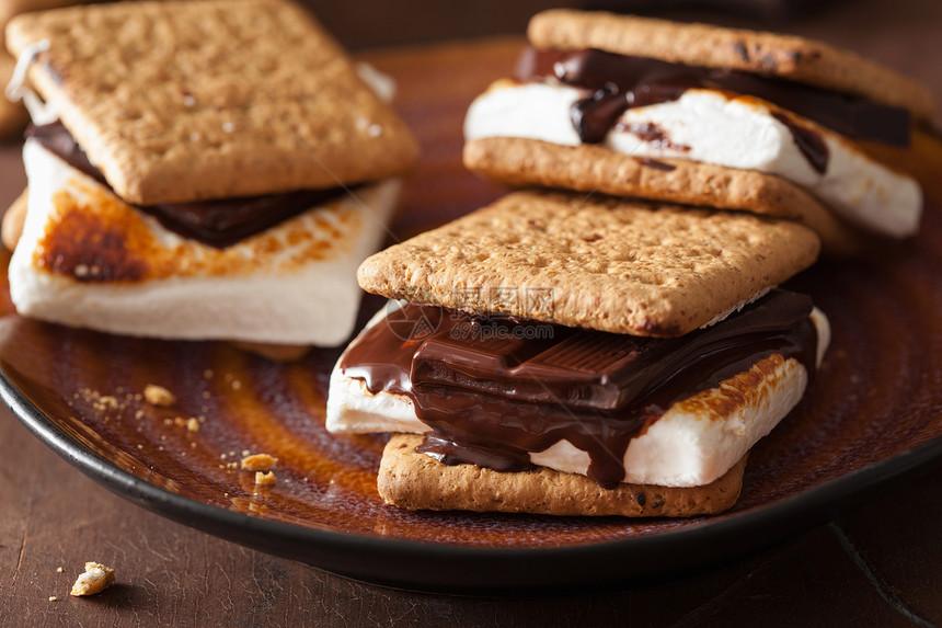 自制棉花糖和rsqrrquo更多在饼干上加巧克力的棉花糖图片