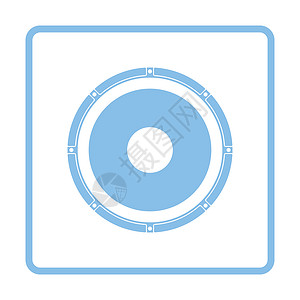 音响图标蓝框设计矢量插图图片