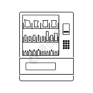 食品销售机器图标薄线设计矢量插图图片