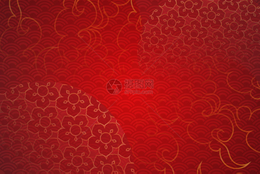 中文传统和亚元素纸面板模图片