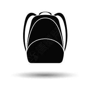 背包设计学校背包图标白色景和影子设计矢量插图背景