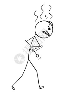 贾布蒂卡巴卡通棍子画着愤怒的男或商人把袖塞起来并与某人打架的概念插图插画