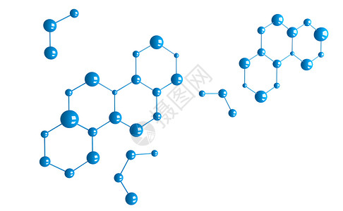 白底蓝分子或原科学化和医概念的抽象结构3d插图背景