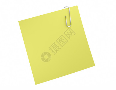 关于办公室业务概念白背景的空黄纸和剪贴附于文件3图片