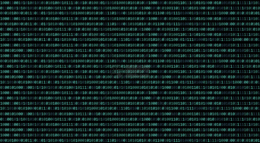 计算机上黑背景数字据技术概念字据技术概念中的01或二进制代码Hacker屏幕显示3d插图图片