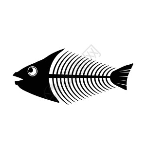 鱼骨架白底鱼海图标背景