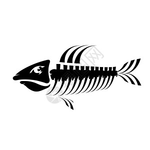 鱼骨架白底鱼海图标骨骼符号海图标背景