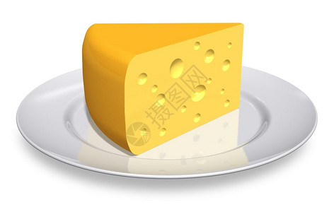 白色瓷板上的新鲜黄奶酪片白底被孤立图片