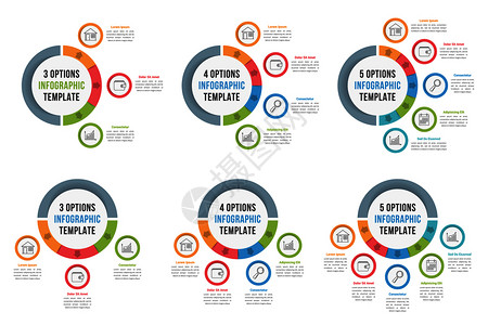 包含三四和五步的圆形信息模板矢量eps10插图圆形信息模板图片