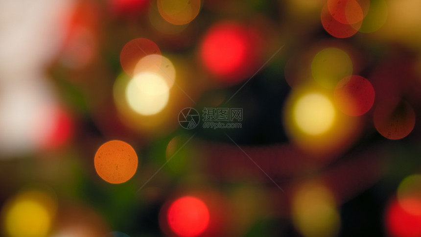 美丽而抽象的圣诞灯光布基背景美丽的圣诞灯光布基形象图片