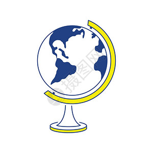 Globe图标薄线设计矢量插图背景图片