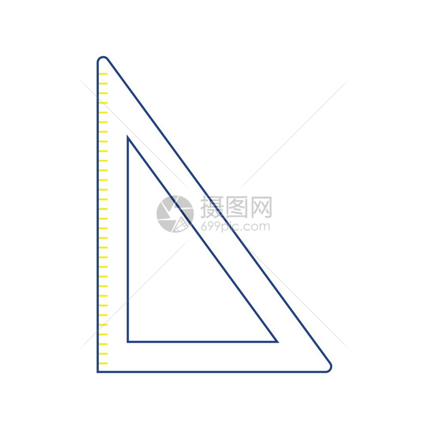 三角形图标细线设计矢量插图图片