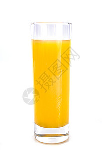 白色背景前的橙汁杯图片