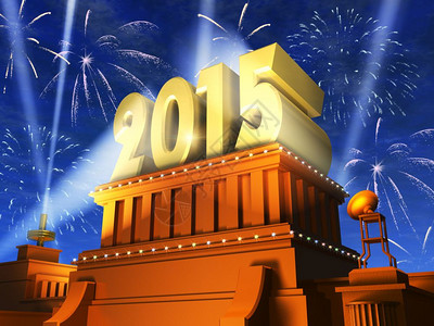 创抽象的2015年新庆祝概念闪亮的黄金2015年色文稿背景图片