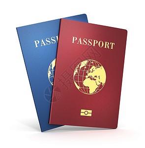 以白色背景隔离的生物鉴别身份护照或个人证群体高清图片