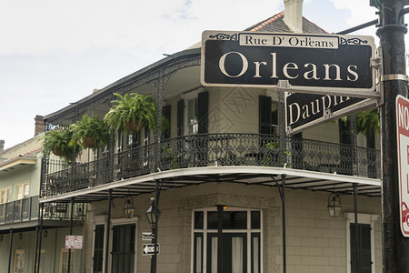 新奥尔良路易斯安那的法语区以娱乐和音闻名背景图片