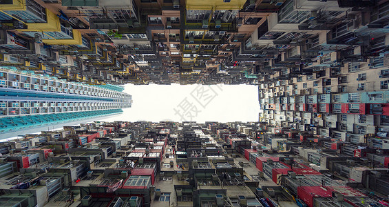 在香港智能城市寻找高楼建筑摩天大建筑窗户图片
