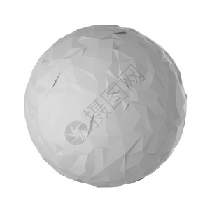Crumple球形状孤立在白背景上模拟3D抽象插图图片